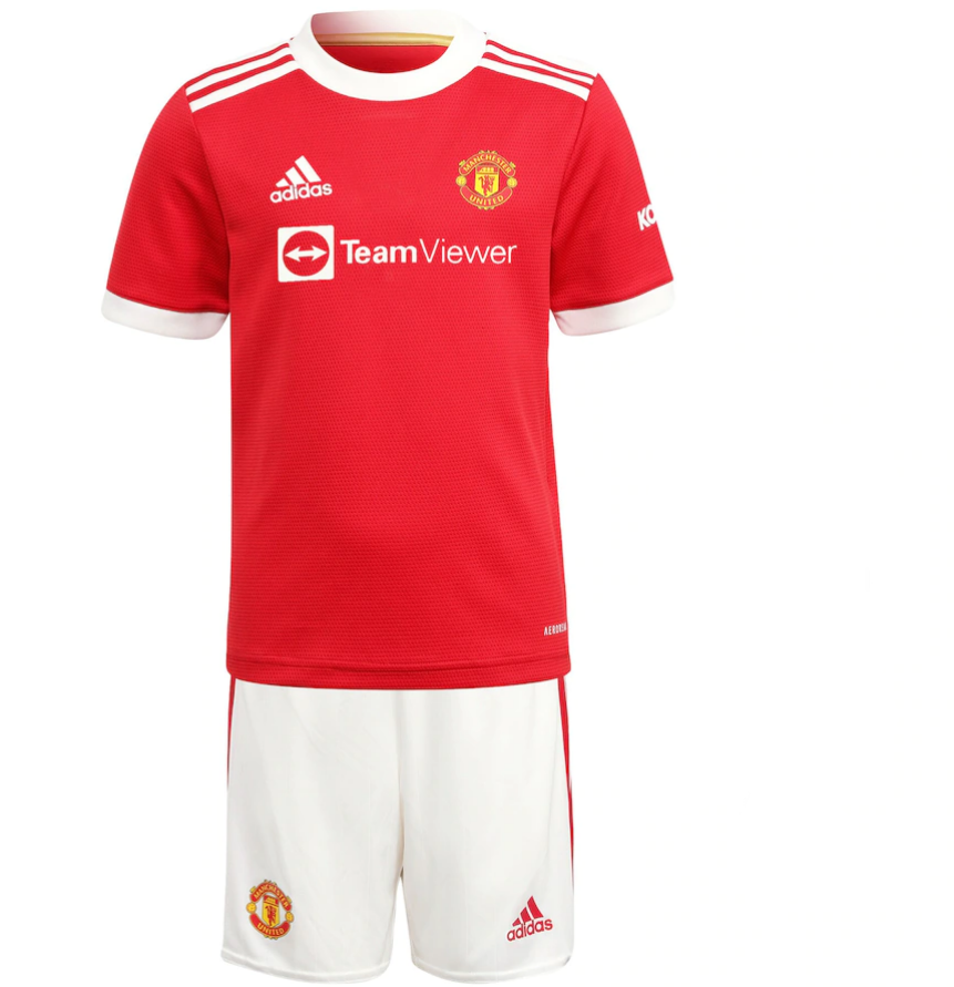 2021/22 Manchester United Kids Home Soccer Youth Kits Shirt With Shorts